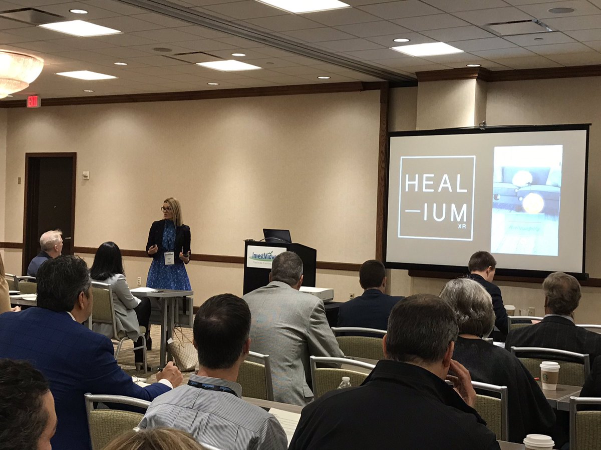 ms_spry's tweet photo. @SarahMidMO always amazes me with her smooth pitches! This girl knows her stuff and has worked her butt off to make @HealiumXR what it is with a great social purpose. #ProudOfHer #HEALium  #Teamwork #ChangingLives #InvestMidwest https://t.co/0rh27VebnH