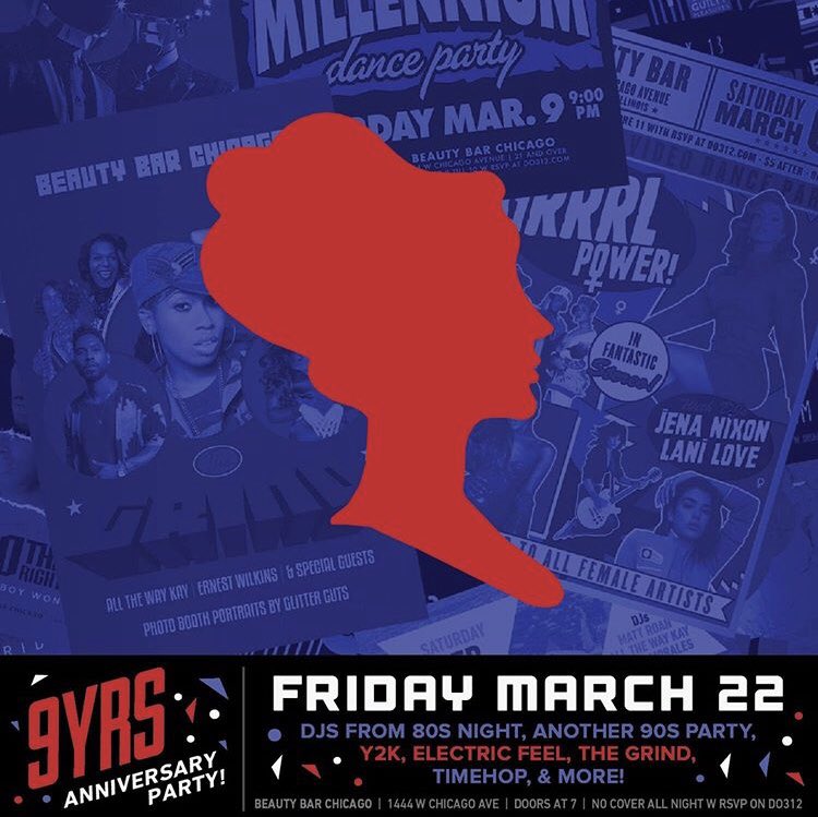 This Friday! <a href="/BeautyBarChi/">Beauty Bar Chicago</a>’s 9yr. Anniversary Bash! Free all night with RSVP on <a href="/Do312/">Do312</a> here: do312.com/bbanni9