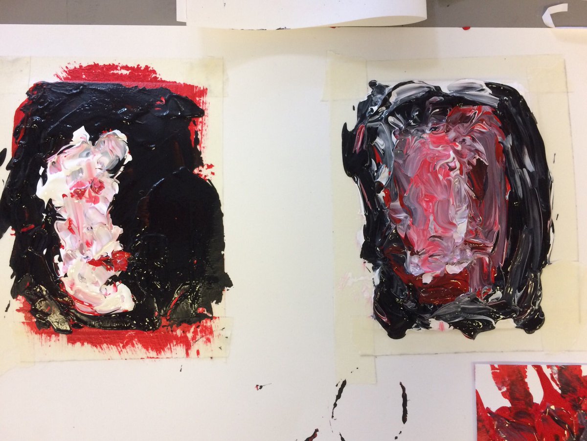 phillarry25's tweet photo. #student #acrylic #impasto #paintings sourced from previous #chiaroscuro #selfportraits https://t.co/ABpRLI8aId