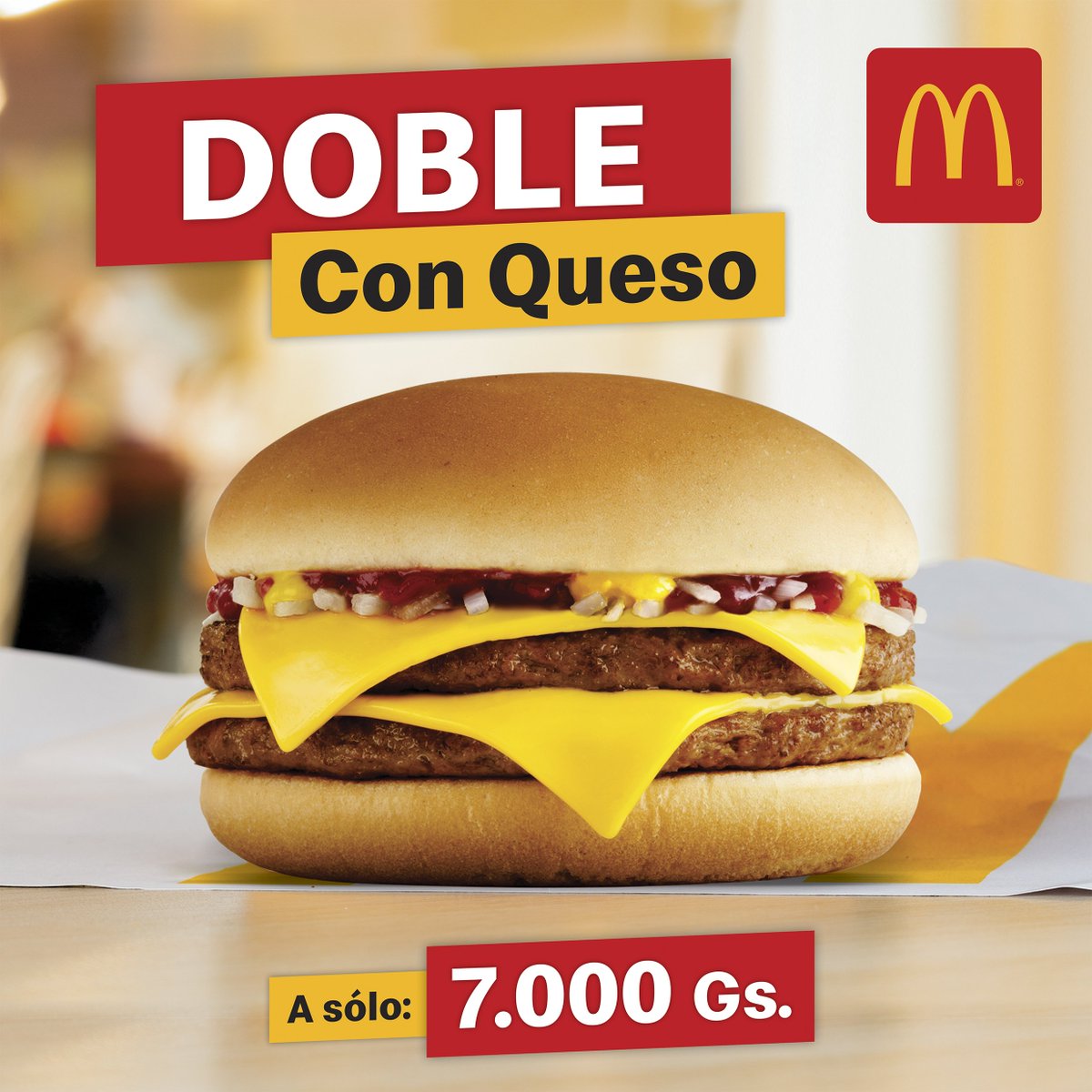 mcdonalds_py's tweet photo. ¡Atención #McLovers! Desde el jueves 21 hasta el Domingo 24 #DobleQueso a Gs. 7.000 😍
Válido desde las 7 am en restaurantes, Automac y McDelivery. ¡No te quedes sin pedir la tuya! 👀😋 https://t.co/o2UNNnZ34J