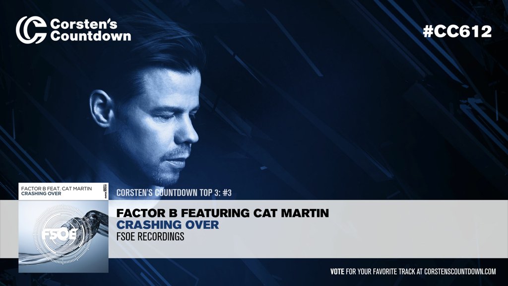 ResonationRadio's tweet photo. 10. This week at #3 we find “Crashing Over” by @Factor_B_Music featuring Cat Martin!  [@FSOERecordings] #CC612 https://t.co/CPbPtRen84 https://t.co/KWgzm1nfnV