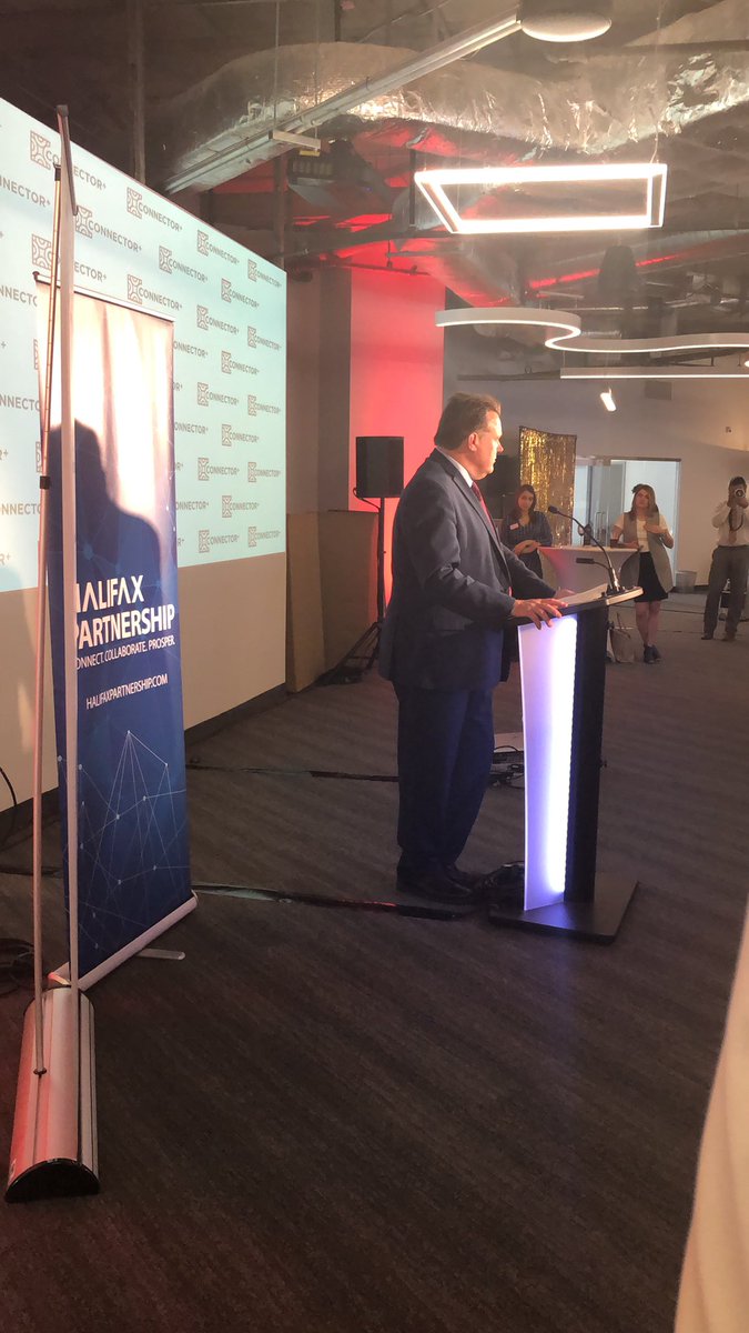 julie_weir_'s tweet photo. Listening to @MikeSavageHFX talk about the vibrant atmosphere in #Halifax @voltaeffect for the #ConnectorPlus launch event with @HfxPartnership https://t.co/lDAwuojvFX