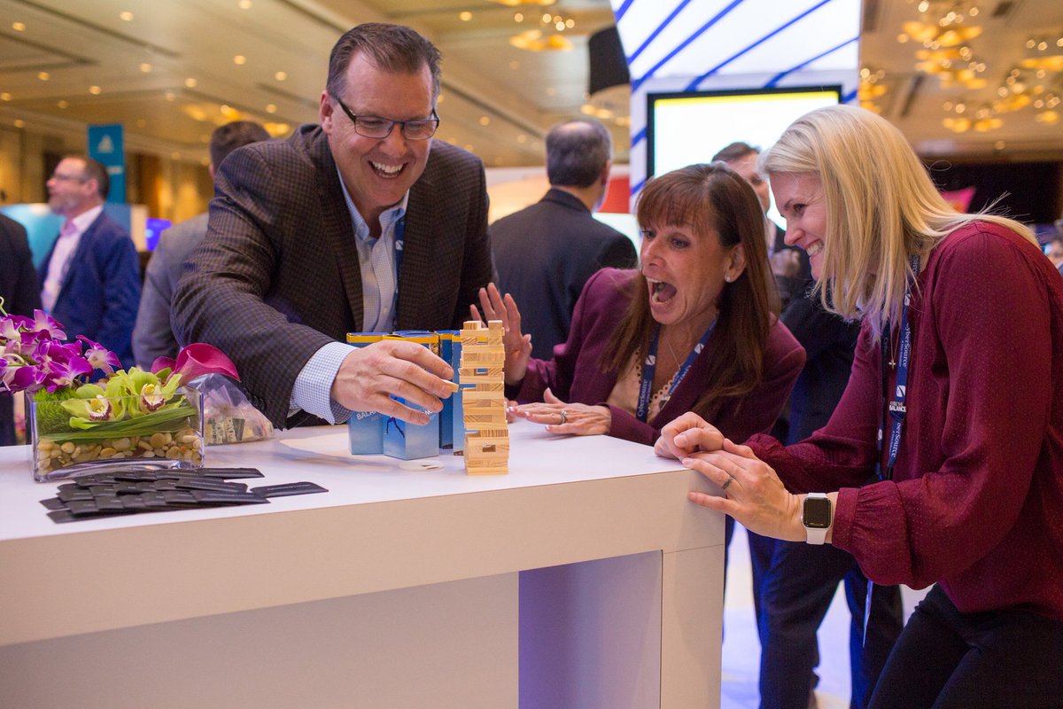 Cybersource's tweet photo. Be true #MastersofBalance. Come by booth #215 and get your mini CyberSource jenga set and talk to the team about insights from our #GlobalFraudReport. #mrcvegas19 https://t.co/c8a1i6qYRd