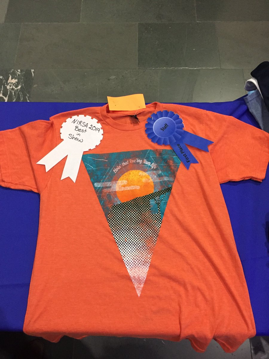 NIRSAFoundation's tweet photo. Congratulations to @CSURec on winning Best in Show for their staff shirt in our #NIRSA2019 T-Shirt Design Competition! Check out the rest of the winning shirts in this album on our Facebook page: https://t.co/2dOphvM7Wp https://t.co/7xZVXBHfHr