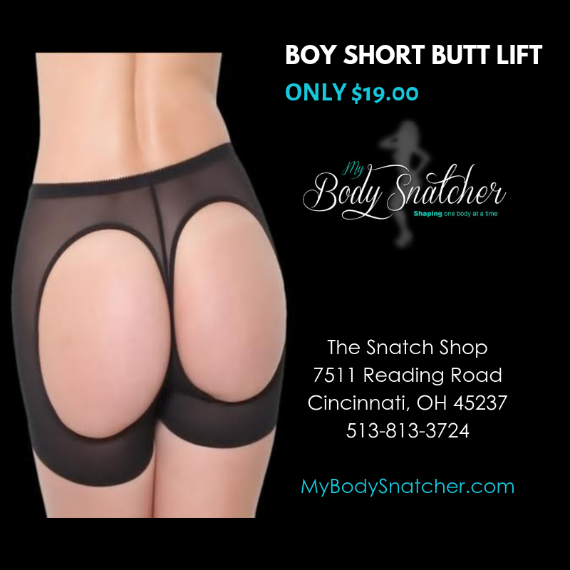 MyBodySnatcher's tweet image. Our Boy Short Butt Lift Shaper is guaranteed to lift your booty and provide light tummy control. Great to wear with shorts and short skirts! 
MyBodySnatcher.com

7511 Reading Road 
Cincinnati, OH 45237
