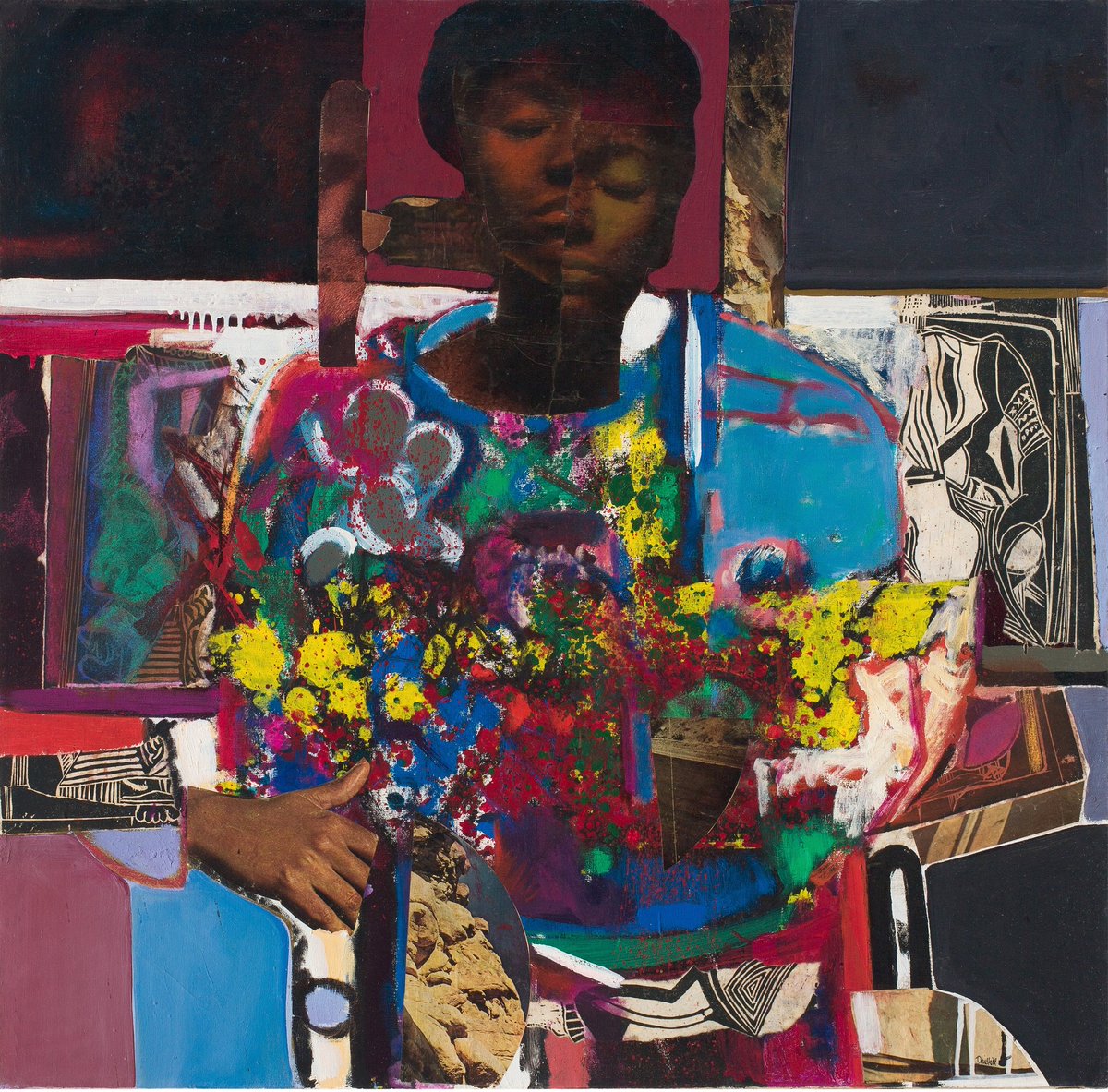 HudsonRivMuseum's tweet photo. We are proud to present 3 exceptional paintings by #DavidCDriskell, #BarkleyHendricks & #KerryJamesMarshall, on long-term loan from #ArtBridges. "Art & Identity," on view until 8/4, pairs them w/ works in the #HRMCollections. https://t.co/wdzXNE4Fum @WAGmagazine @CulturalPursuit https://t.co/dAipMm96Tv