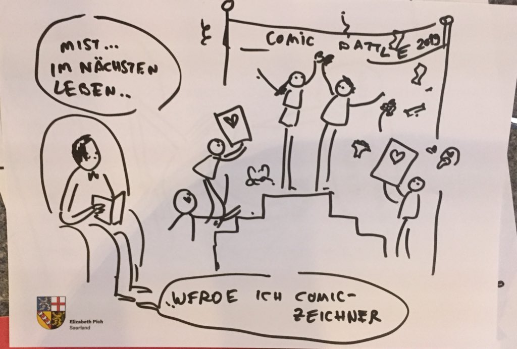 Lars_von_Toerne's tweet photo. Elizabeth Pich von @warandpeass ist die Gewinnerin beim ersten Comic Battle Föderal #ComicBattle in der Landesvertretung Schleswig-Holsteins in Berlin. Hier ihre Siegerzeichnung zum Thema „Thomas Mann“: https://t.co/bXoHCr4YVy