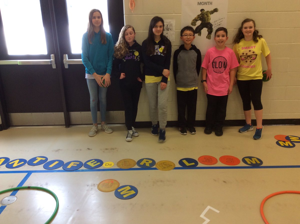 3 sets of letters on the ground, using the basketball baskets and a center basket. Every shot made gets you the letter you shot from.Bigger words =  more points. These kids are amazing! Antifederalism.... really? <a href="/CBGaymanES/">George G. Gayman Elementary</a> #Cbsdhpe