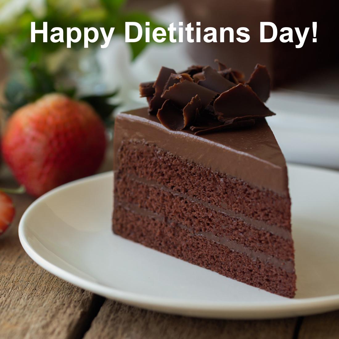 suemahRD's tweet photo. Happy #DietitiansDay to all of my wonderful colleagues around the world! As a dietitian, I'm a passionate advocate for healthy eating! And yes, I eat chocolate cake too! :) #dietitian #dietitians #BuildUpRDs #rdchat #NotTheFoodPolice #EatWellLiveWell https://t.co/sPz6klHt0c