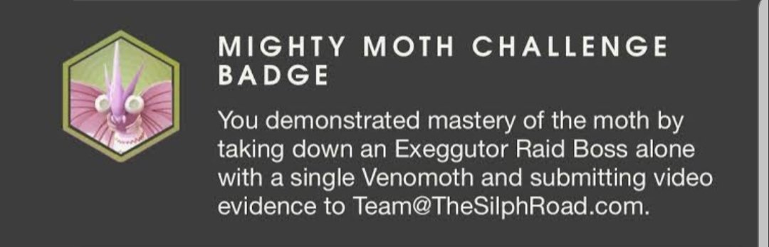 PoGoPeru's tweet photo. Previsualización de la medalla #MightyMoth y el correo al que se puede enviar el video 😎 https://t.co/oIZQ2bahrJ