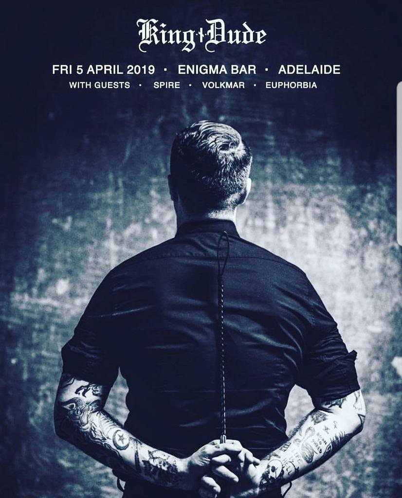 Not long now... 

#kingdude #music #euphorbia #folk #goth #doomfolk #spire #volkmar #enigmabar #adelaide #southaustralia #acousticguitar #karina #thedon