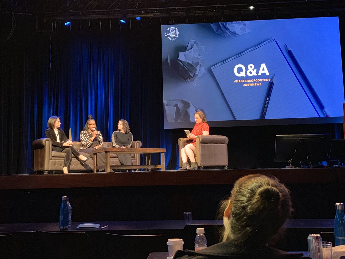 contently's tweet photo. Our final Q&A of the day. Thanks again to all who attended! (And be sure to stay after the closing remarks for the party!) #MastersofContent #NewNews https://t.co/C2SjHoxkDn