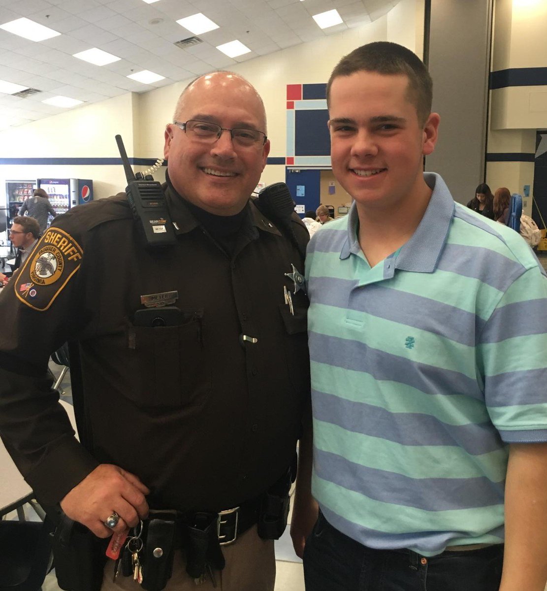 DeputyCLMeyer's tweet photo. Today LHS had their Eagle Spirit Awards.  This young man is Sammy Leach, and he is the person I gave an Eagle Spirit Award to.   Sammy will talk to and INCLUDE everyone that he meets which is huge at LHS. We should add one more letter to LHS-I(Inclusion).  This is how Sammy acts. https://t.co/xoJpQXK5yq