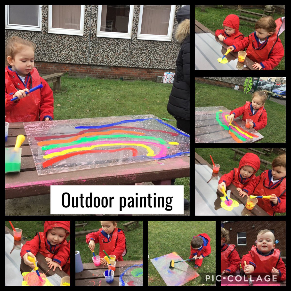 NurseryClackPs's tweet photo. Nursery learners are exploring Colours. Mrs McIntosh, talked to children about the Indian festival of Colour Holi and how they celebrate the end of winter and the beginning of spring. Outside and at the play dough area was a lot of colour mixing and rainbow making.#colourlife https://t.co/oqodpCZNQQ