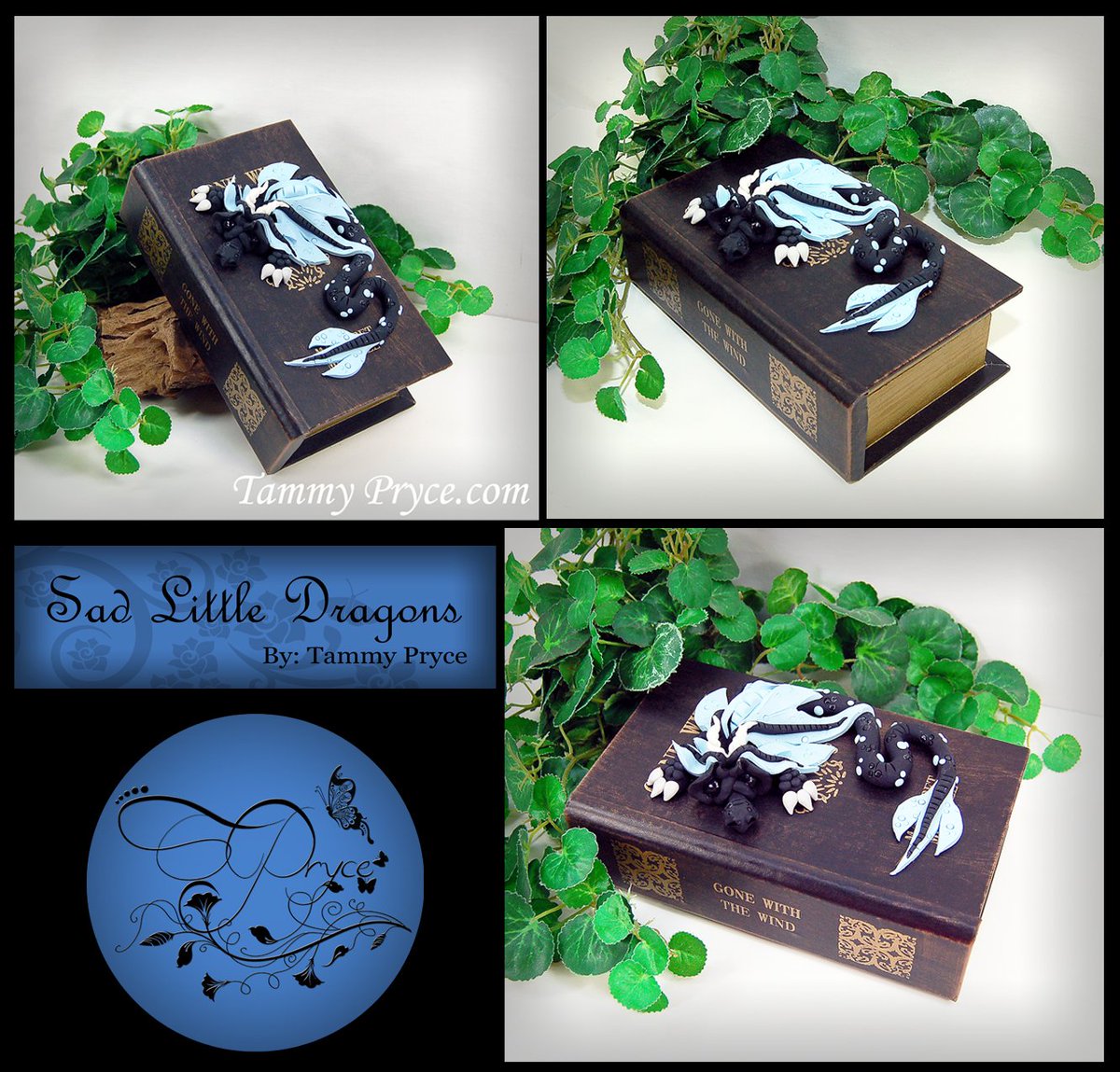 TammyPryce's tweet photo. Today's Daily Dragon is this beautiful blue and black dragon resting on a Gone With The Wind themed book/box.  He is all hand crafted and now available in my Etsy shop.
https://t.co/ADCAukwOi1
#dragons #polymerclay #artforsale #giftideas #homedecor #artist https://t.co/F6ctK5M9s2