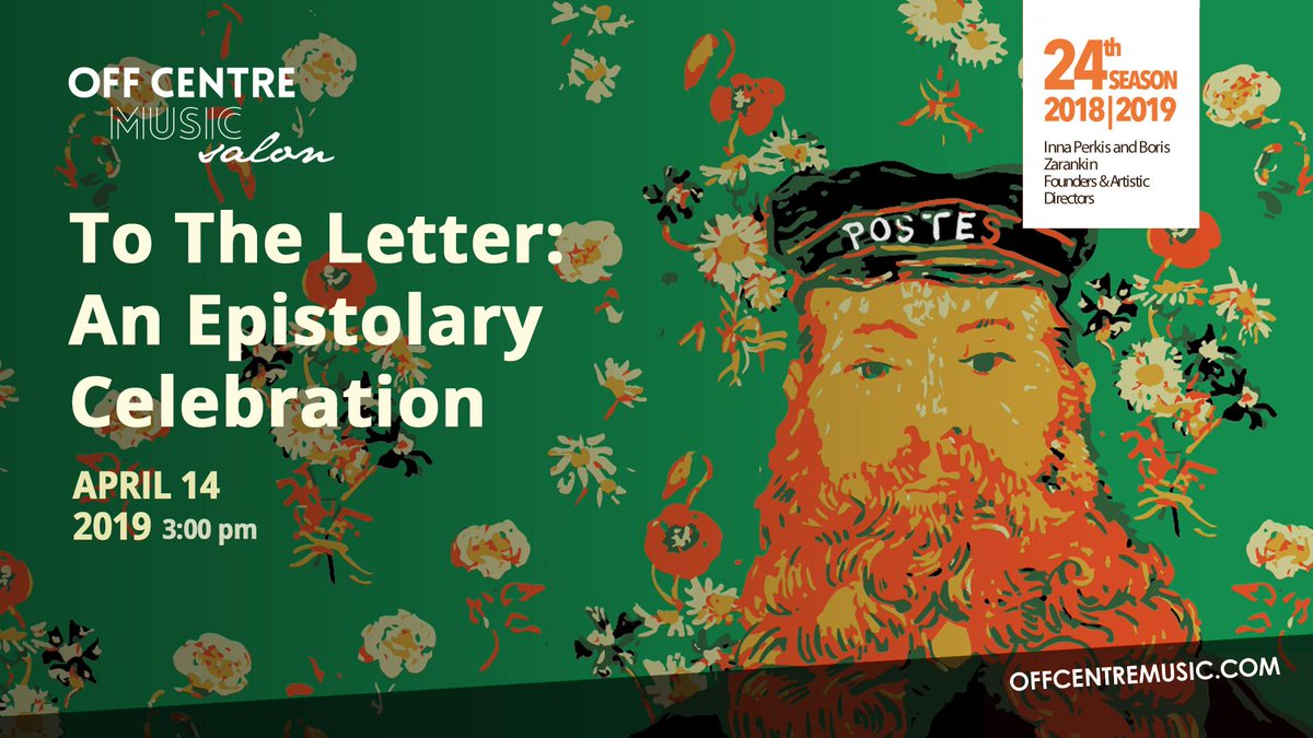 Join us on April 14 3pm at Trinity-St Paul's for To The Letter: An Epistolary Celebration - tickets offcentremusic.com/?event=to-the-… #Toronto #ClassicalMusic #musicsalon