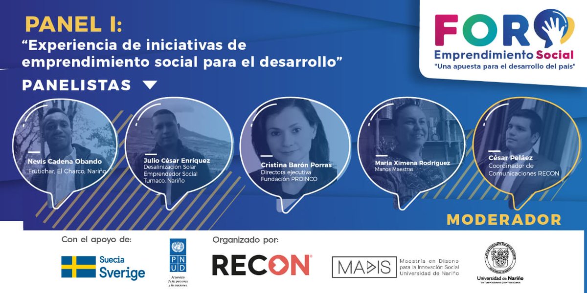 FProinco's tweet photo. #ForoEmprendimientoSocial 
Participarán emprendedores sociales de Nariño, organizaciones de la sociedad civil, organismos internacionales, entre otros, para debatir sobre los retos, oportunidades, y desafíos que enfrentan los emprendedores sociales. https://t.co/bo2cIKXZ4D