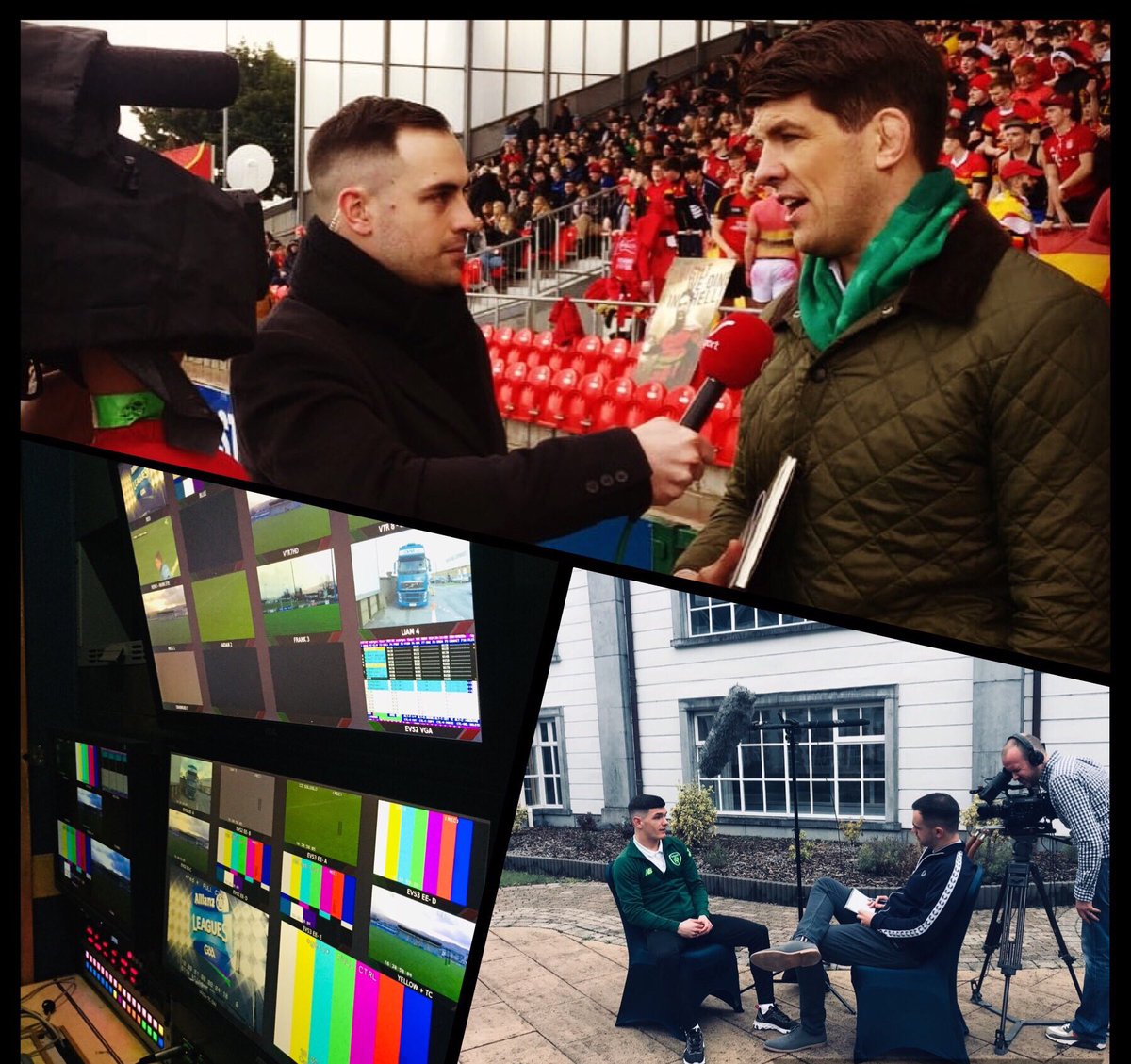 SDawsonSport's tweet image. Ah, the variety of sport.

Produced GAA Allianz Leagues live OB @Kerry_Official v @MayoGAA in Tralee on Sat before presenting @Munsterrugby SSC Final at Irish Independent Park &amp;amp; spoke to @FAIreland U21 star Trevor Clarke today for @eirSport.

#LetsMakePossible #ShamelessFlaunting