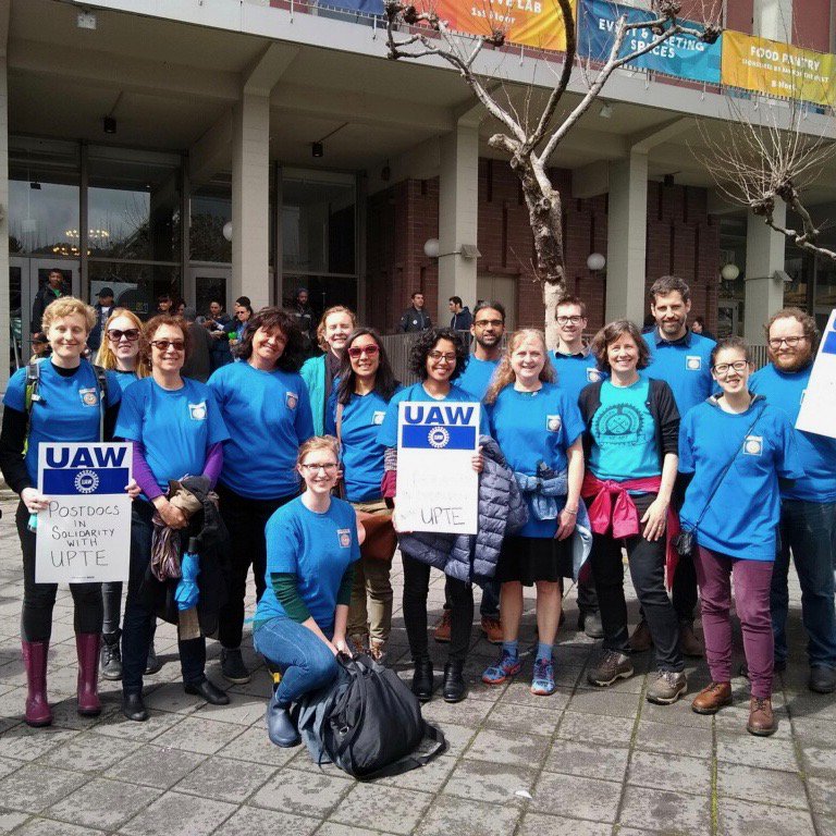 UAW5810's tweet photo. We need #UCfortheMany! UCBerkeley and LBL #Postdocs and #AcademicResearchers in solidarity with our colleagues of @UPTECWA for #faircontract #UCReseachersUnited https://t.co/7bWbbVoN2K