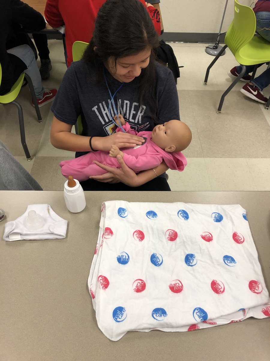 MsSC_LHS's tweet photo. And #LHSChildDevelopment practiced with the @RealityworksInc RealCare babies! We are #livingourbestatLHS https://t.co/YSlvXYPCtT
