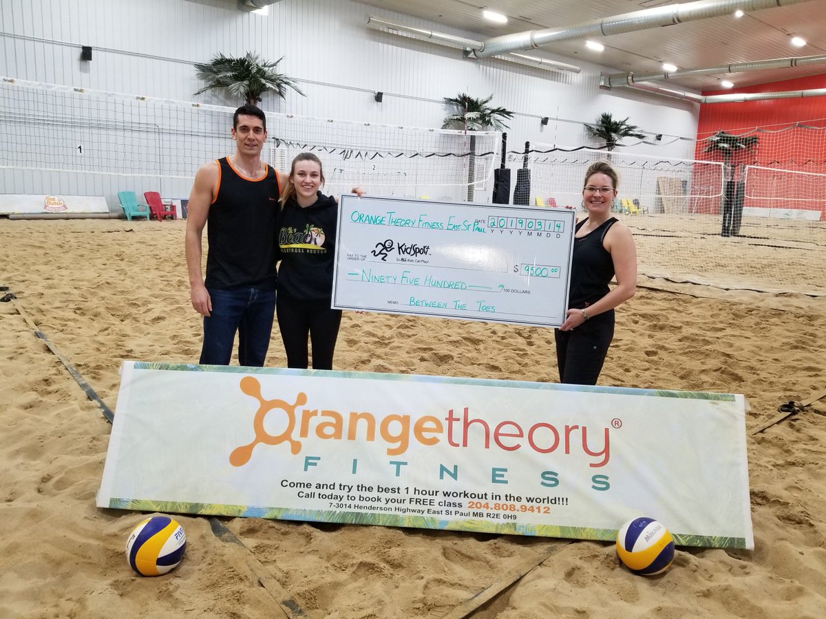 THANK YOU to Jared, <a href="/orangetheory/">Orangetheory Fitness</a> &amp; the great participants, volunteers &amp; supporters of the Between the Toes volleyball tournament <a href="/thebeachwpg/">The Beach Volleyball Centre</a> who raised 9.5k! Your support will go a long way in getting kids in our community off the sidelines &amp; into the game!  #SoAllKidsCanPlay