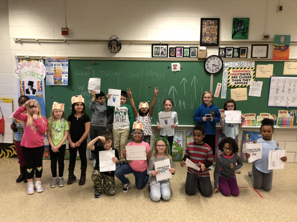 SOMusicalMoss's tweet photo. Another successful week for @AldoWGarcia1 working with our @SevenOaksOwls #PercusssionLessons #BluesCompositions #RhymingDustBunnies #KinderBooks #BreakoutEDU and so much more!! @FortkampBre @tumusic @BCPSMusic https://t.co/Tjzx3VbbnX