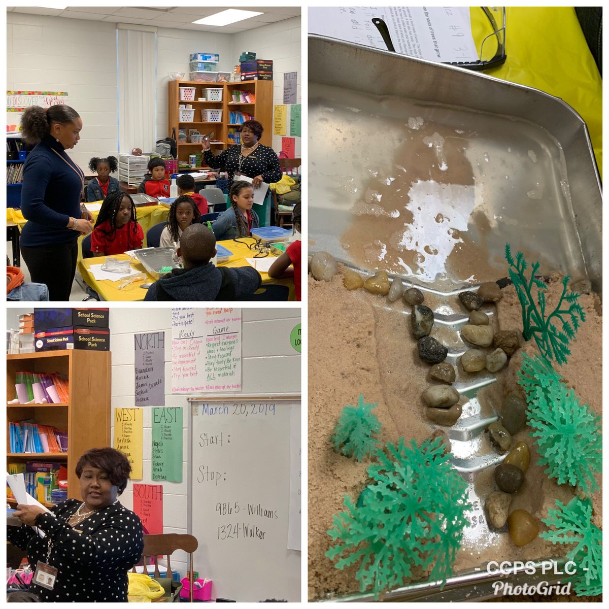 CCPSProfLearn's tweet image. “Your roots are showing?” Mrs. Williams and Ms. Walker are modeling weathering and erosion using the CER method at Huie Elementary. @ccpsnews #gadoescience #ADI
