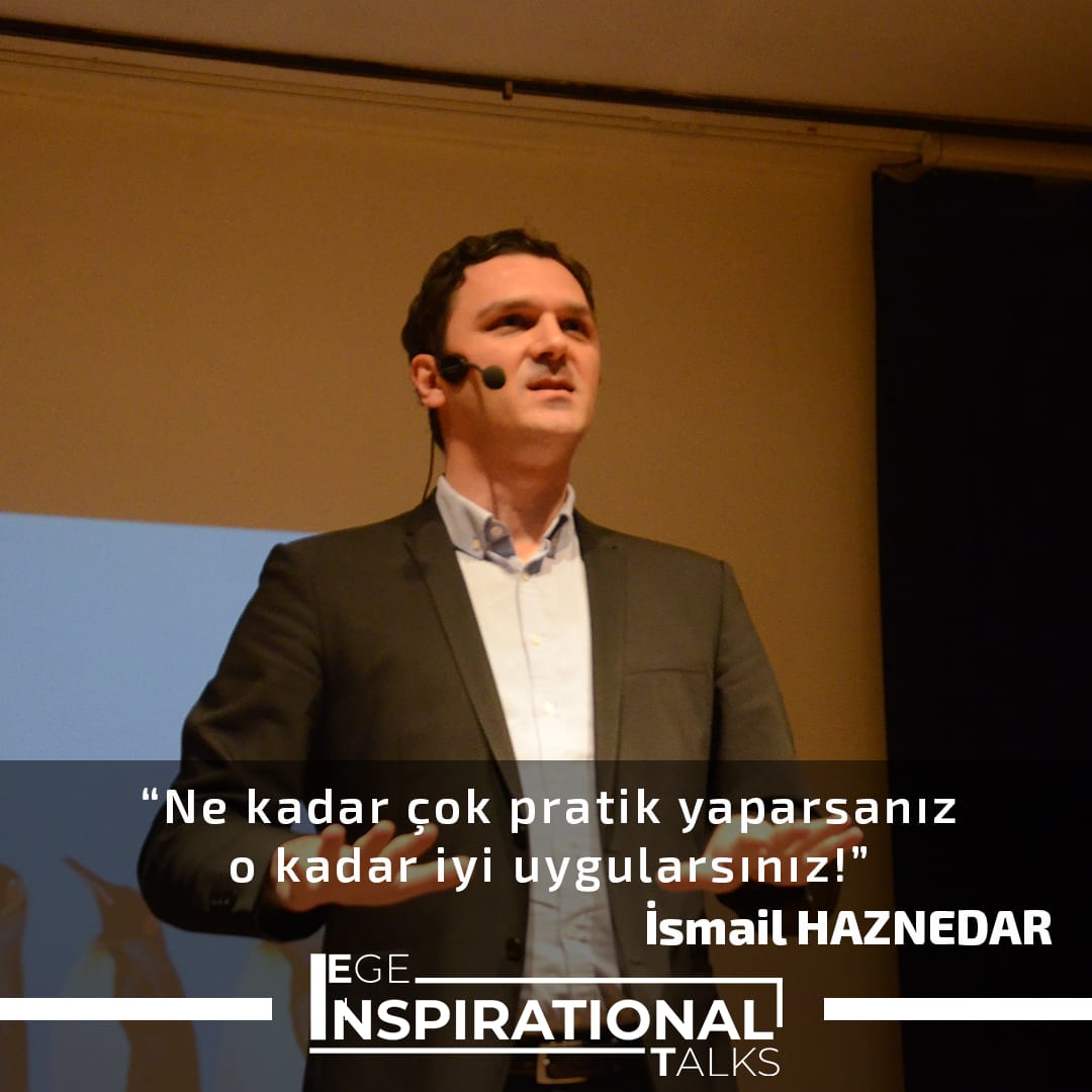 EgeTalks's tweet photo. "Ne kadar çok pratik yaparsanız o kadar iyi uygularsınız! "
İsmail Haznedar 

#egeüniversitesi #egeisletmetoplulugu #egeit #eit19 https://t.co/BDfjylfcVn