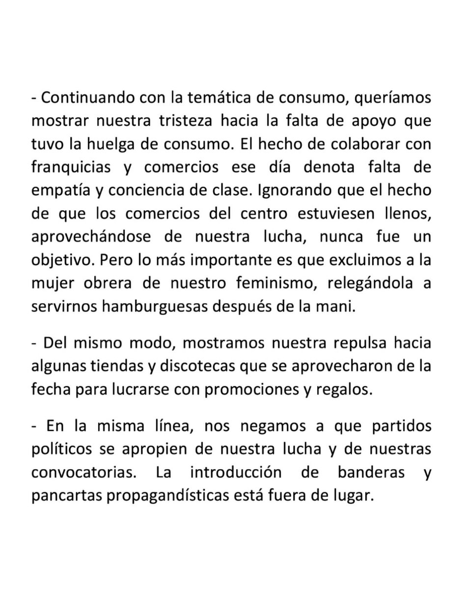 colectoffanas's tweet photo. Después de reflexionar y debatir sobre la manifestación del pasado 8M hemos llegado a unas conclusiones que queremos compartir con vosotras en este comunicado oficial.

Os invitamos a la autocrítica y a analizar vuestras propias acciones para que la lucha crezca.

+ https://t.co/famBxuZ0JG