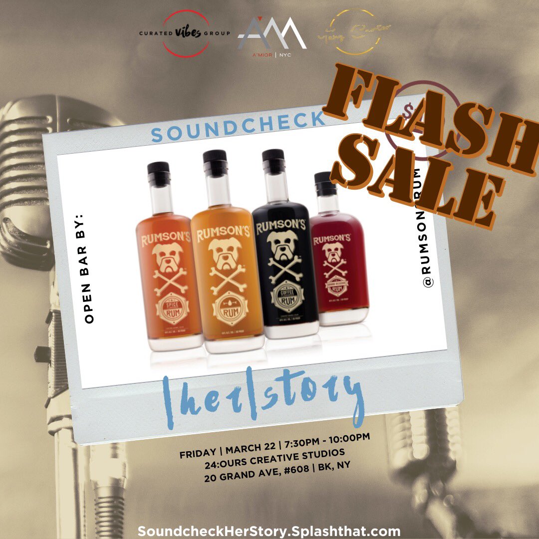 amiornyc's tweet image. SoundCheck: |HER|story

An Intimate Women Music Showcase

Sponsored By @Rumsons Rum (OPEN BAR)

LINK: soundcheckherstory.splashthat.com

Use Our Special Promo Code AMIOR2019 To Access $5 Tickets

#SoundCheckHERstory