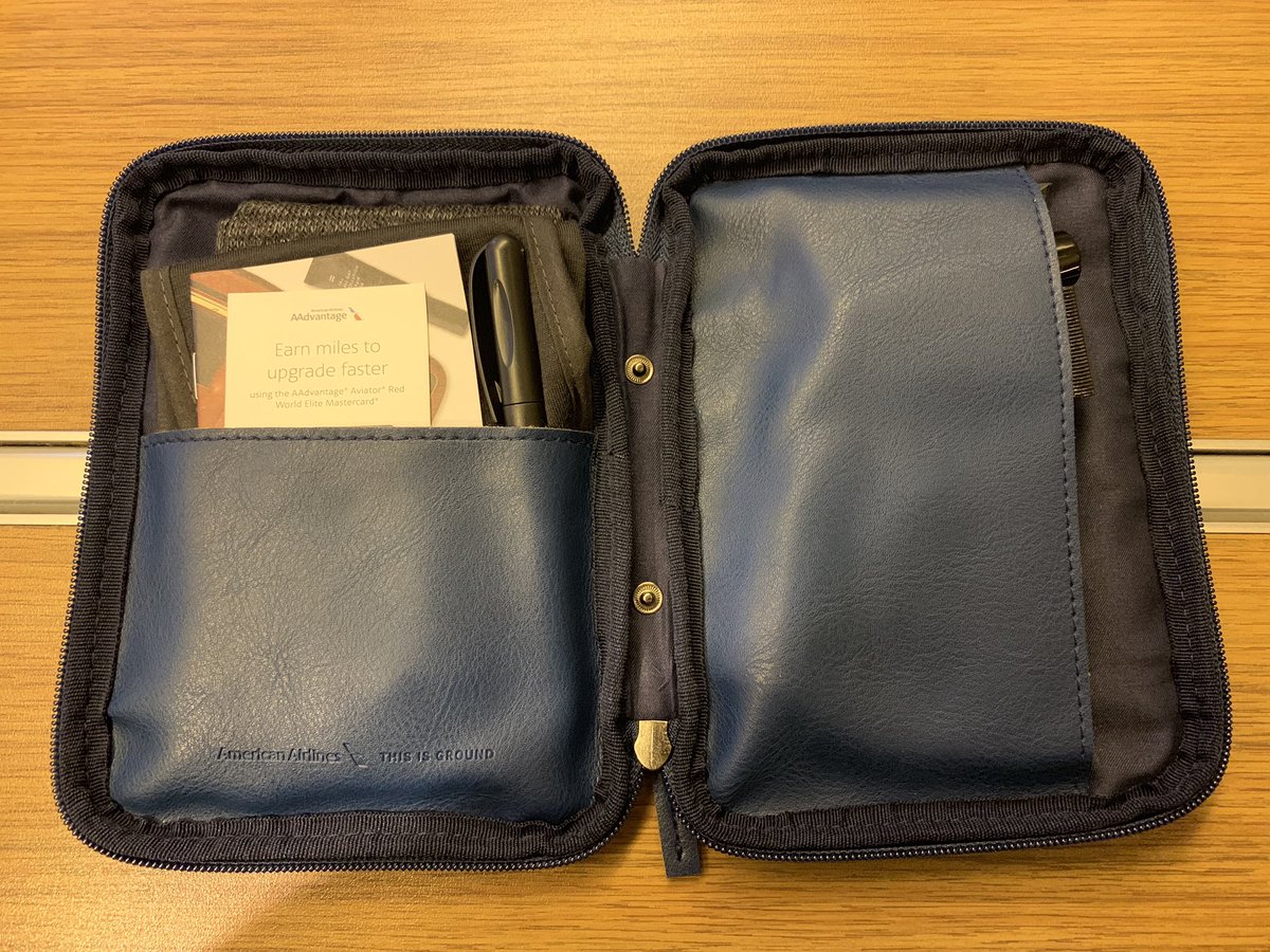 Hey <a href="/AmericanAir/">americanair</a> cheers to some of the nicest and most functional-post-flight #BusinessClass amenity kit bags I’ve ever seen 😏 Love <a href="/Thisisground/">This Is Ground</a>! #travel #airportlife