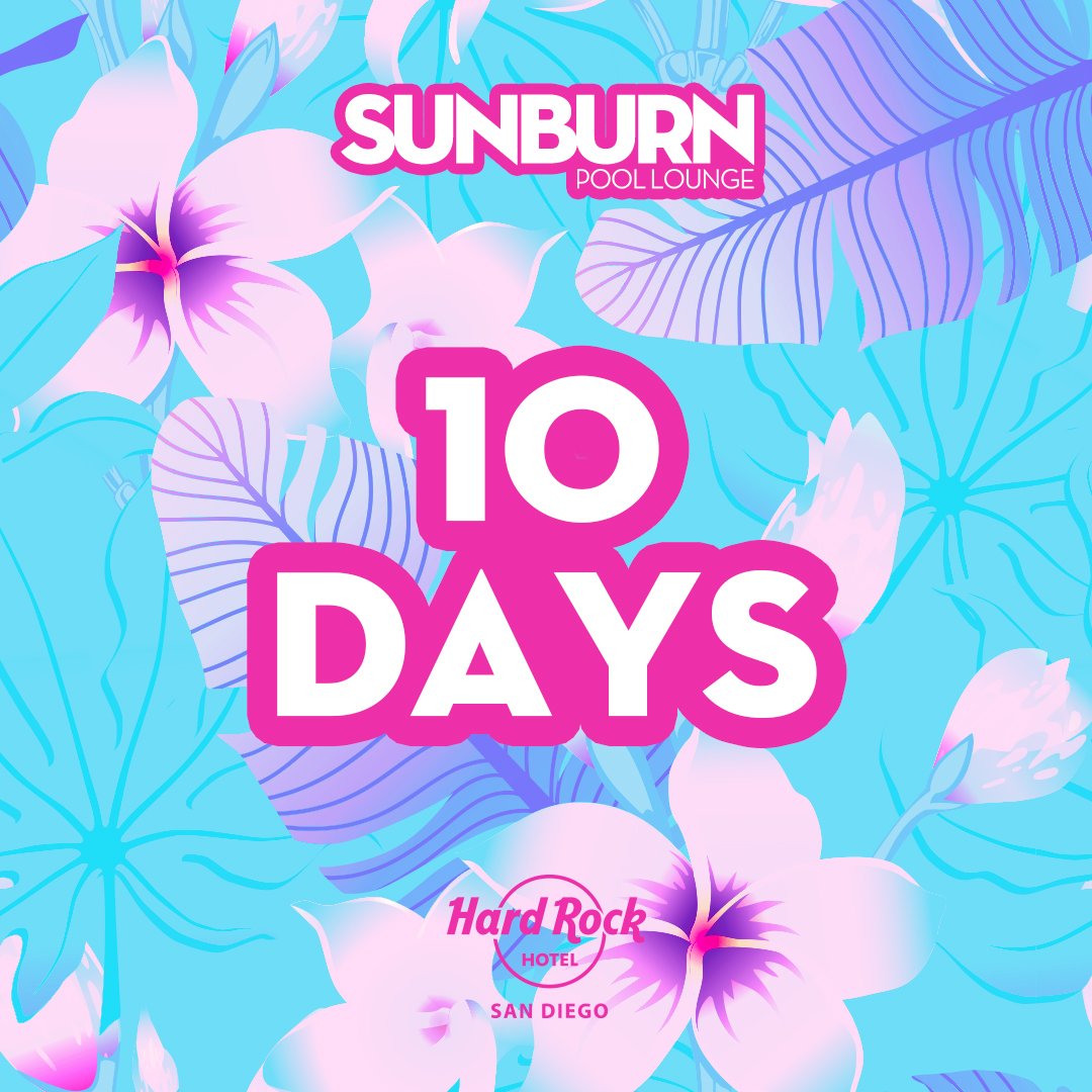 sunburnpool's tweet photo. We are only 10 DAYS away from Opening Day with @FOURCOLORZACK, @MilesMedina, @DJKaosSD &amp; @Navic! Get your tickets before prices go up again: https://t.co/q1akMUBGYk
To book your VIP table, email vip@sunburnpool.com
#SUNBURNpool #summeriscalling https://t.co/7QcAvTlvwG
