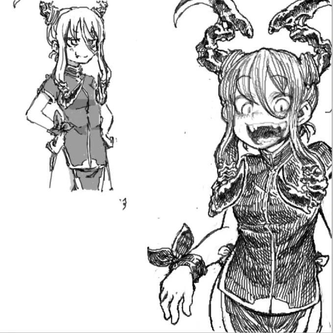 何も考えず描いてたら一緒に部屋にいた方も描いてくださりました
表情もポーズも自信満々でかっわいい・・・・!
ボディラインも好き・・・・
本当にありがとうございました! 