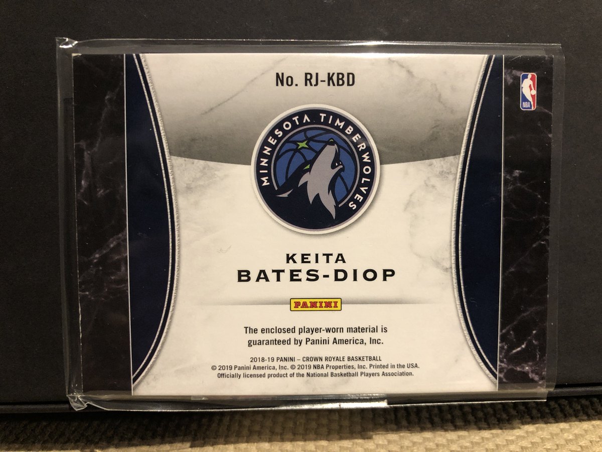 WaxEcstatic247's tweet image. @KBD_33 @Timberwolves @PaniniAmerica #crownroyale #oneofone #laundrytag 1/1 @NBA $175