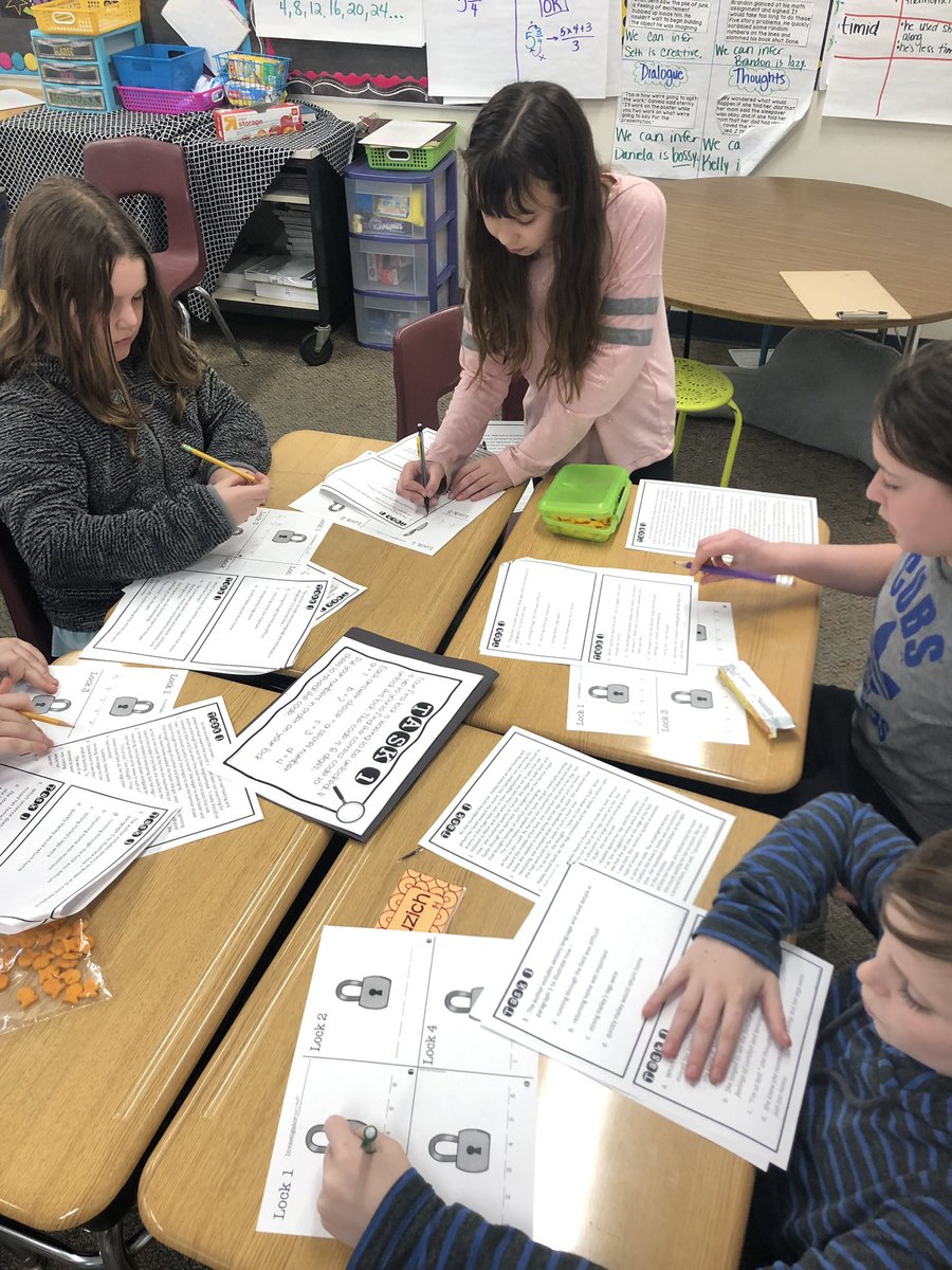 RoneyAndrea's tweet photo. Students had to Escape Mrs. Roneys ELA class today! They reviewed what we have learned in 4 tasks covering Fiction, Nonfiction, Drama, and Poetry! They worked so well together and prepped for our test! #ChelseaPride  😊 https://t.co/oorcO4vL8D