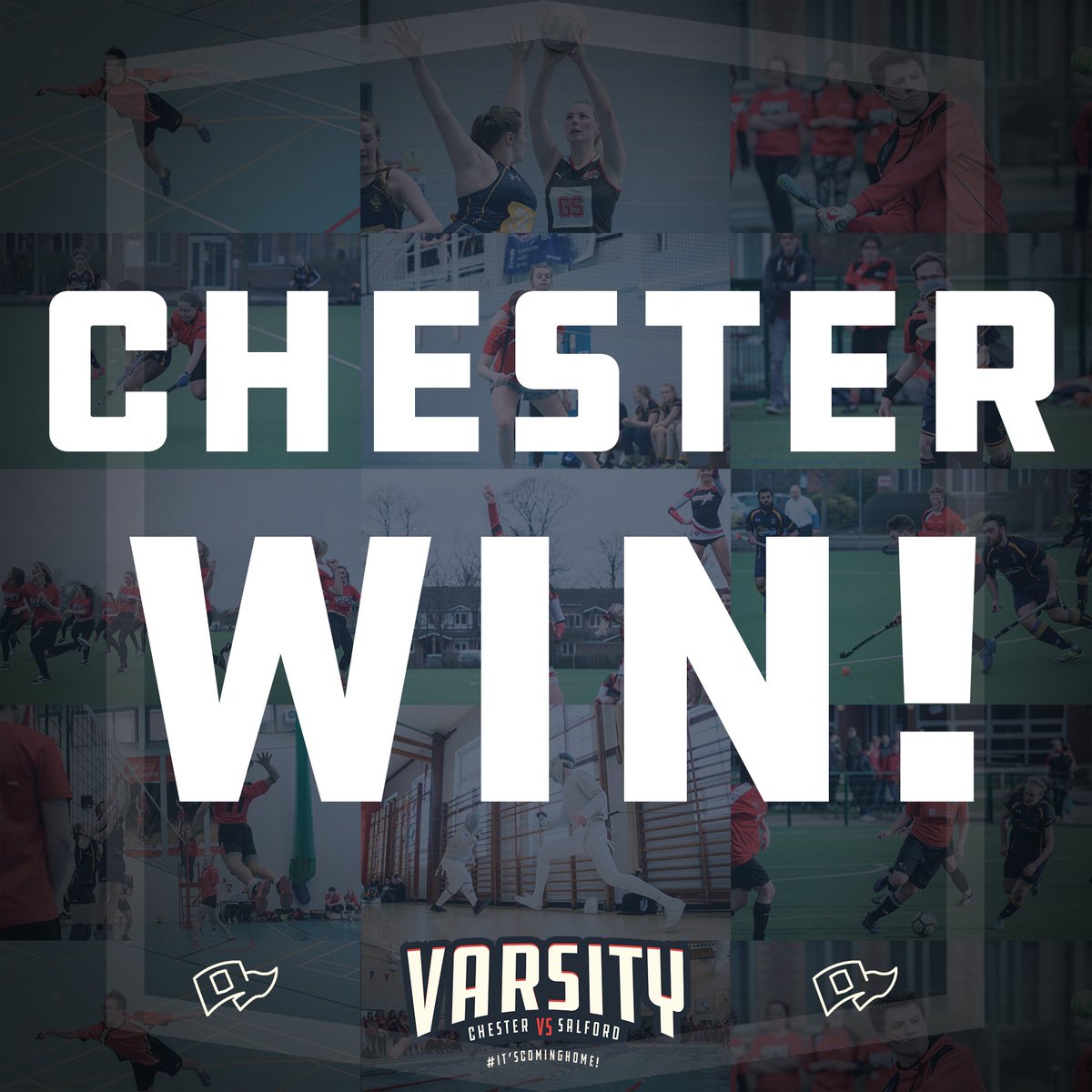 Rounding out the day, <a href="/UoCCheerleading/">Chester Vixens</a> WIN in Cheer, meaning the day finishes on 10-13 to Salford.