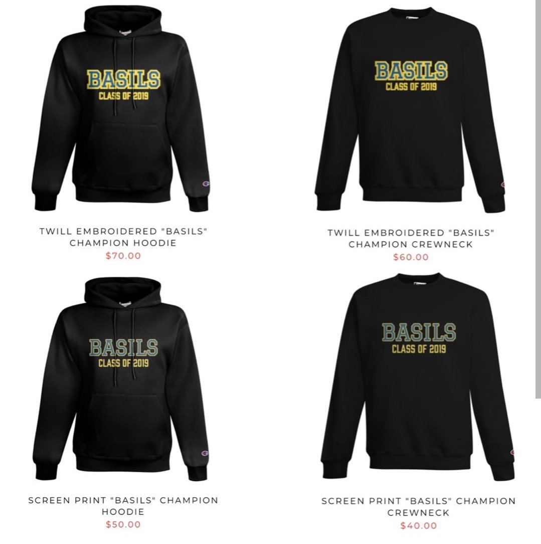 BasilsCouncil's tweet photo. ATTENTION GRADE 12S!! 2019 GRADWEAR IS NOW AVAILABLE!! A promo code for 10% off for the first 20 people will follow shortly! https://t.co/WOVr5MjAza