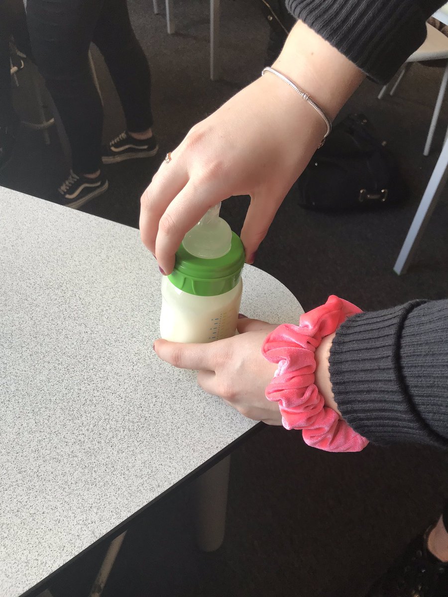 HarrisHomeEc's tweet photo. Lots of active learning in Mrs Reid’s N5 Early Learning &amp; Childcare class. Pupils demonstrated their skills in making up formula milk hygiencially as well as ensuring baby is safely settled into the moses basket.Skills which will help their future careers in ELC. #skillsforwork https://t.co/vtlMdm6Zkh