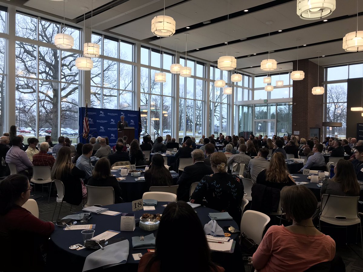 MUPresidentDan's tweet photo. We reach our potential when people love us, take care of us, and invest in us. ...and that’s what we do here at Marian. 

Spoke to donors and scholarship recipients at the Endowed Scholarship Dinner tonight and their stories are a true testament to that. https://t.co/lYNxh2lmBL