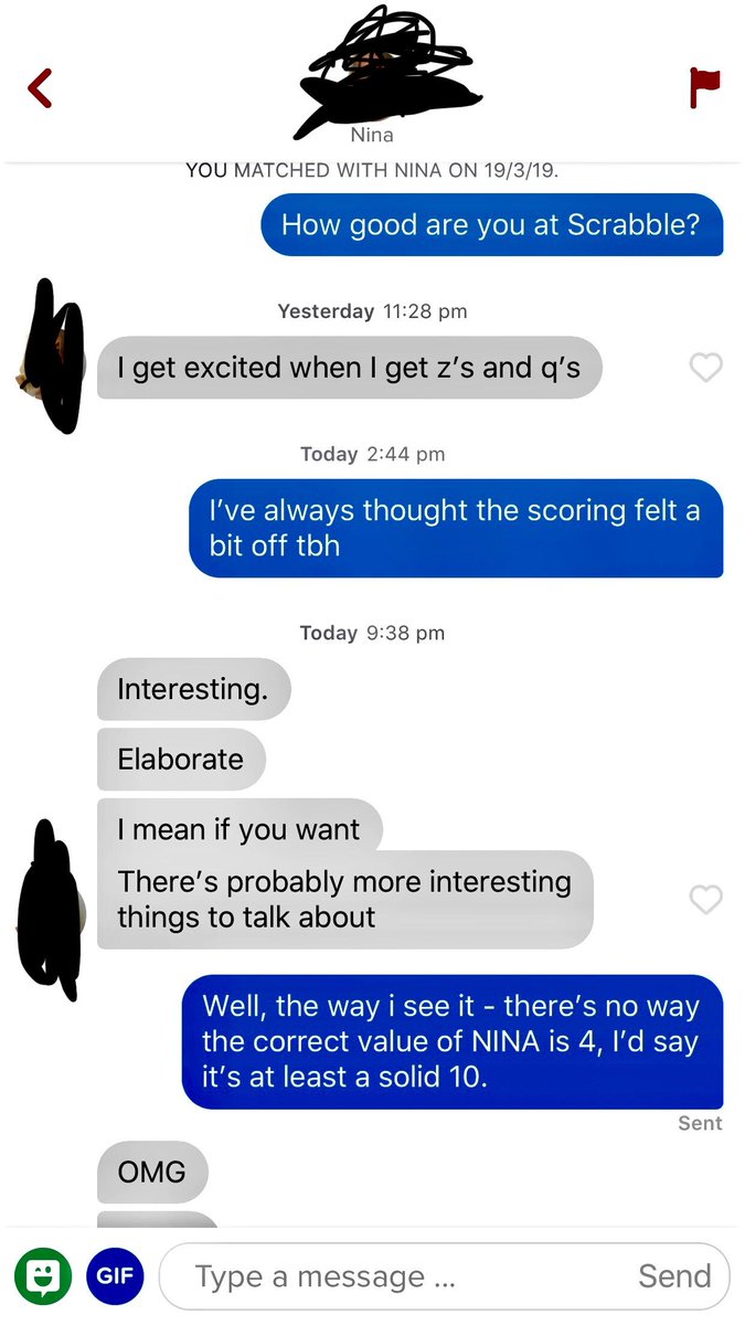 JackYu0's tweet image. #RequestForProduct

Machine learning to generate online dating opener based on matched profile descriptions - training data/tag sourced from /r/Tinder

i.e. &quot;Scrabble&quot; -&amp;gt;