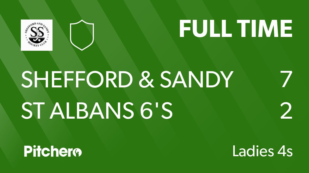 sheffordsandyho's tweet photo. FULL TIME: Shefford &amp; Sandy Hockey Club 7 - 2 St Albans 6's
#SHESTA #Pitchero
https://t.co/nLPoUYtrPv https://t.co/7NJLuZeTux