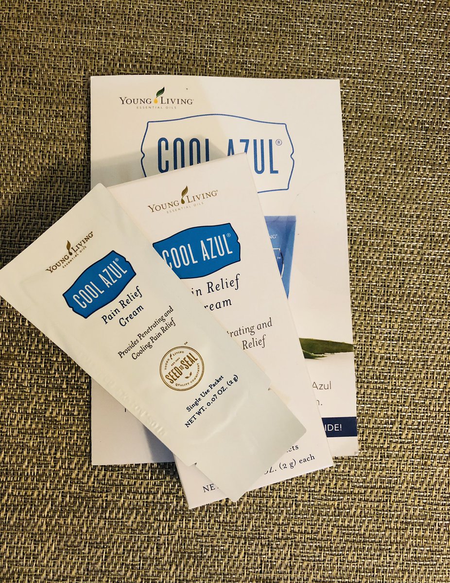 christy_barkley's tweet photo. Thank you SO MUCH for the #CoolAzul Pain cream packets, @younglivingeo !! It’s like you knew how sore my body would be getting back in the gym. 😆 Please tell me these will be available for purchase. I would’ve LOVED taking them@on vacation with me last week! https://t.co/IzAHrvAcwR