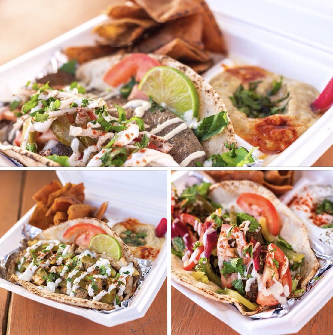 Serving dinner today from 5-8pm at The Bellagio Apartments located at 15000 Philippine St.  Join us for delicious shawarma and hummus!!! #goodeats