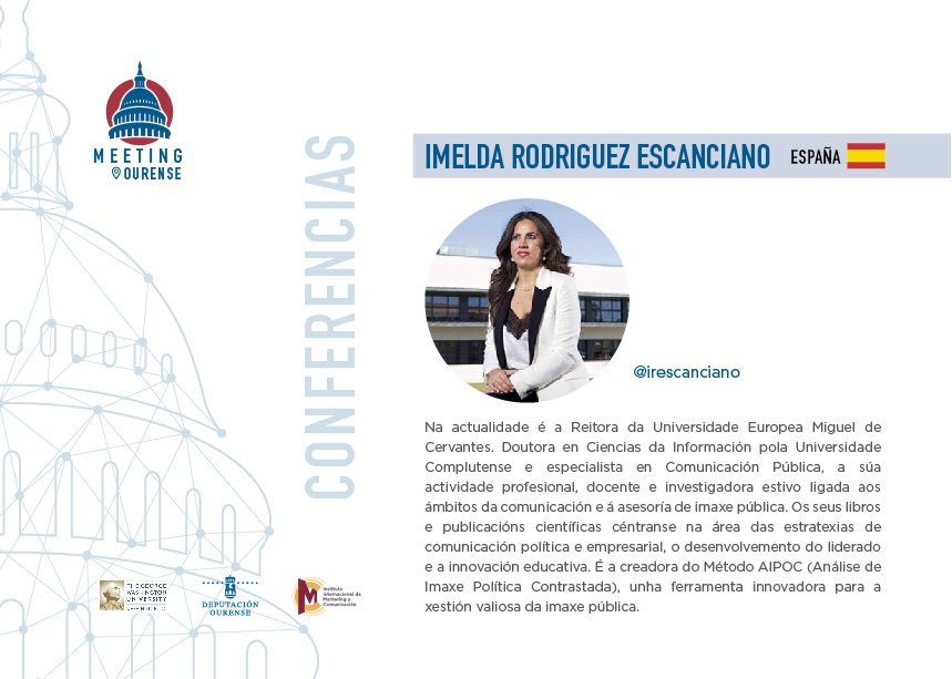 🏛🎓Gestión y comunicación pública de la mano de los mejores expertos del sector en #MeetingOU
🗣Programa jueves 21 de marzo📄
#compol  #liderazgo #imagenpublica #GWUniversity #Ourense  #objetivo2019 #gestionpublica #InstitutoIMC #depourense