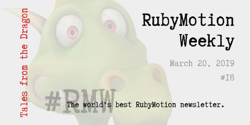 #RubyMotionWeekly 03-20 ♦️ #OPED: Our Unvarnished Opinion ♦️ #FITS: Featured in the School ♦️ #MSH: Motioneers Slack Highlights ♦️ #GOTW: Gem of the Week ♦️ #COMM: Community ♦️ #AHOTW: App Highlight of the Week ♦️ #TWIL: This Week I Learned http://ow.ly/EF4450nFCDm