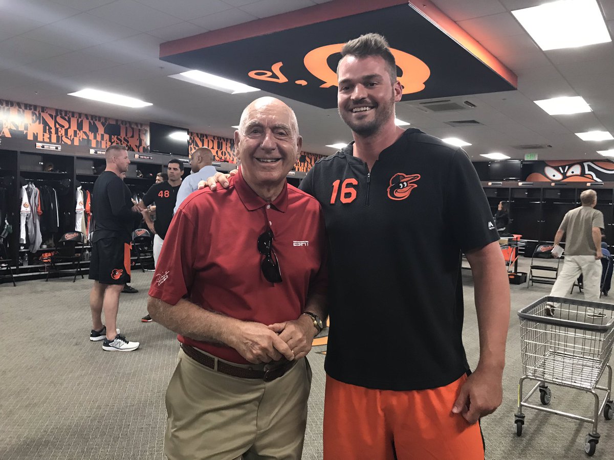 DickieV's tweet photo. An ex @NotreDame  star now @Orioles  rising star @TreyMancini https://t.co/kZz5bBKvIC