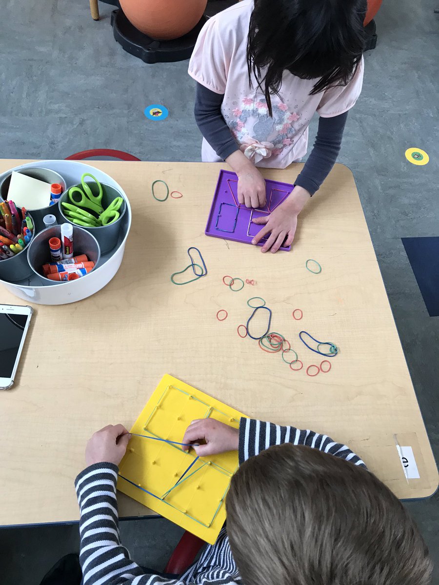 MissKimsKinders's tweet photo. Kindergarteners enjoyed exploring shapes with geo-boards and on the app. Partners tried making shapes both ways. #WeTakeTurns #ExploringShapes #HowManySides #ThisShapeIsCalled @lasdk8 @OakPrincipal @MissDugansKs https://t.co/zFFx296gtx