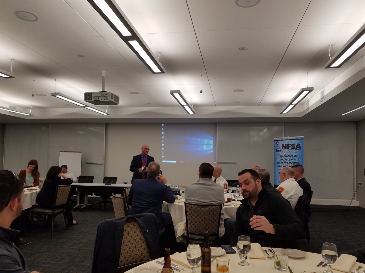 AscetCob's tweet photo. #NFSA meeting Brian Bussiere from Ferguson Fire &amp; Fab accepted a placard for 25 Years of Loyal Supplier  &amp; Manufacturer Membership. Congratulations from #ASCET https://t.co/KOXMpdMy5S