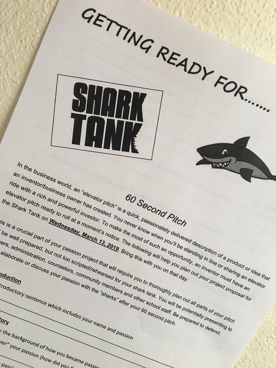 Put SRRHS students into a shark tank? Yes! Students pitch their ideas to educate and inform fellow students to a panel of adults (scary?). Funded by SRR Education Foundation. #StormPride @annbemboom <a href="/MrNohner/">Karl Nohner</a>