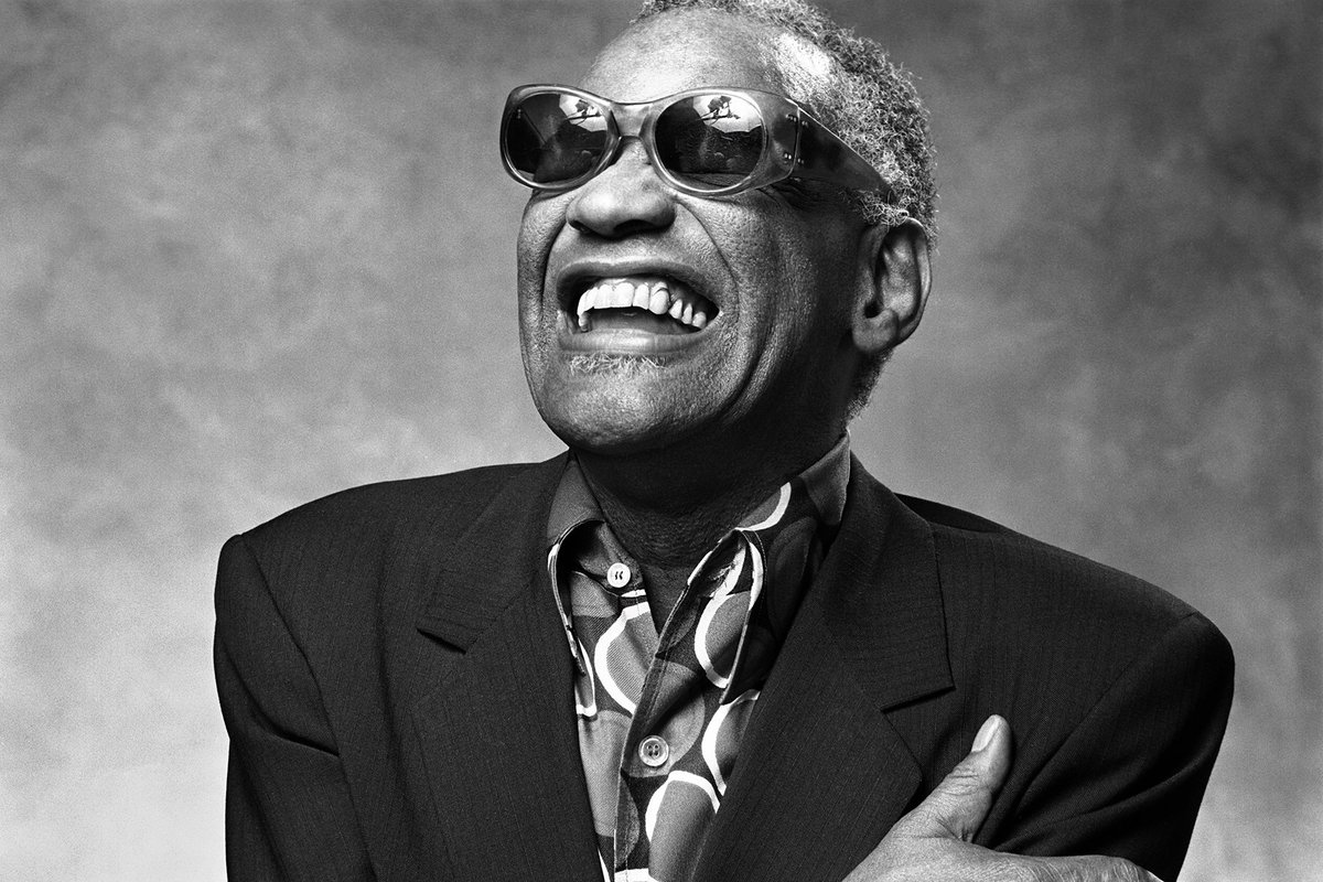 Ray Charles, 1985. "It was a seminal session for me. We plunged deeply into his creative process and it became a benchmark for where I aspired to go with artists. Ray summed it up: 'If you can think of it, see that's the key, to create it in your mind.'"